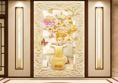Tranh gạch 3d bình hoa sứ ngọc - CXV44