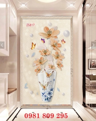 Gạch tranh , tranh cao cấp 3d bình hoa