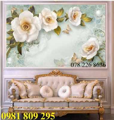 Gạch trang trí hoa ngọc 3d , gạch ốp tường