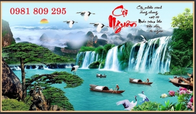 Gạch 3d phong cảnh thác nước