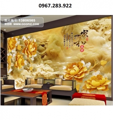 Tranh 3D- Tranh hoa mẫu đơn