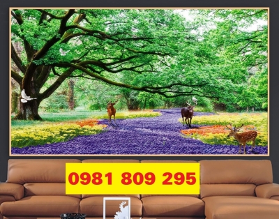 Gạch tranh cây cổ thụ 3d phong thủy