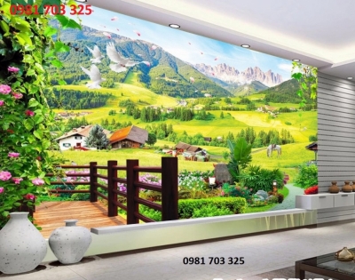 Tranh gạch 3D phòng khách