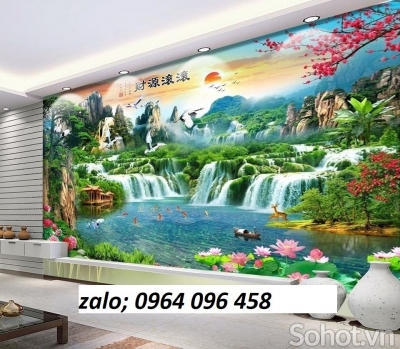 Tranh phong cảnh sông nước 3d - tranh gạch 3d ốp tường - 900CP