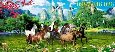 Tranh gạch men mã đáo thành công HP97383