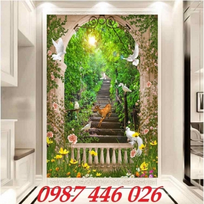 Gạch ốp tường tranh gach phong cảnh HP923