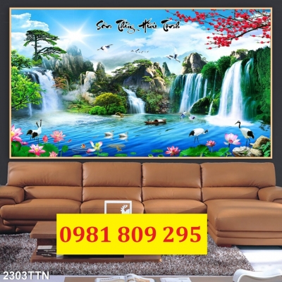 Tranh gạch hồ sen HP7686