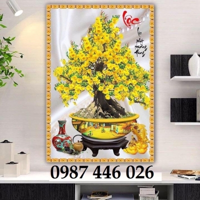 Tranh gạch men hoa mai vàng HP0762