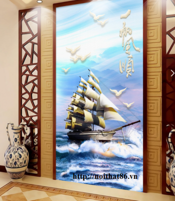 Tranh gach mẹn thuyền buồm HP2833