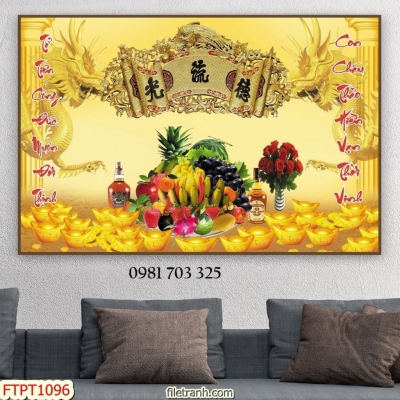 Gạch tranh dán tường ban thờ