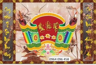 Tranh gạch 3d ốp tường phong thờ - 767C