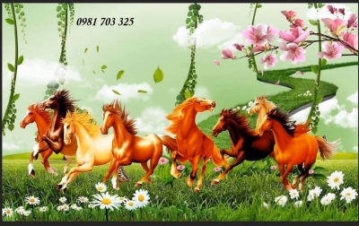 tranh gạch phong thủy bát mã