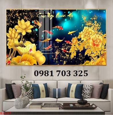 Gạch men cá chép dán tường phòng khách