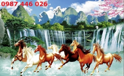 Tranh bát mã, gạch ốp tường, tranh trang trí