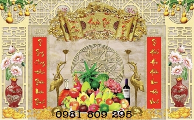 Tranh gạch men 3d bàn thờ