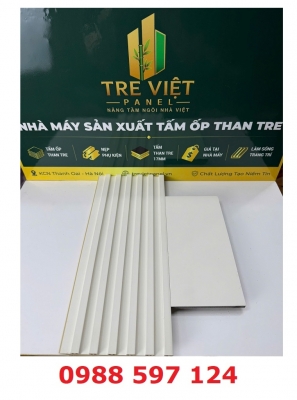 Ốp tường tấm ốp than tre kèm lam sóng