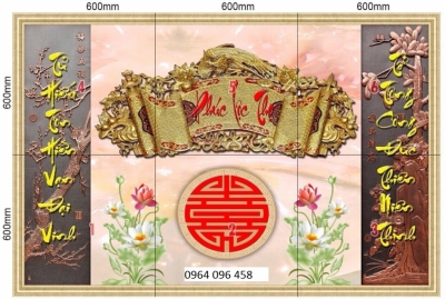 tranh phòng thờ - gạch tranh ốp tường 3d