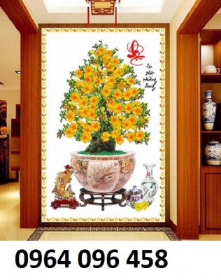 tranh gạch 3d cây mai - SM77