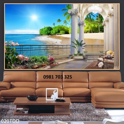 tranh 3D cảnh biển, tranh gạch 3D