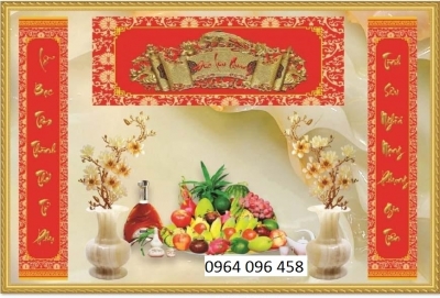 Tranh gạch 3d vinh quy bái tổ bàn thờ - XVCBB8