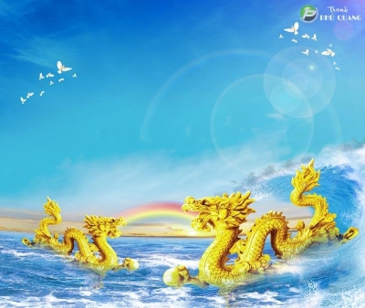 Tranh gạch 3d rồng phượng - BVN7