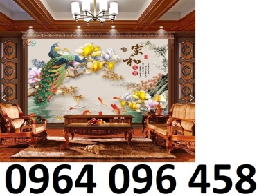 Tranh gạch ốp tường chim công 3d - KCX433