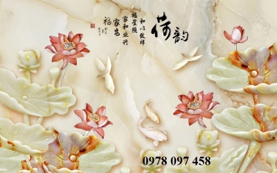 Tranh gạch phòng ngủ - tranh hoa 3D