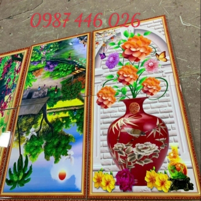 Gạch ốp tường tranh gạch men 3d ảnh thực tế