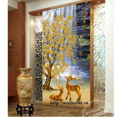 Gạch ốp tường 3D cây kim tiền