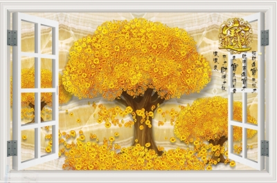 Gạch tranh 3d phong thủy ốp tường - KSXZ22