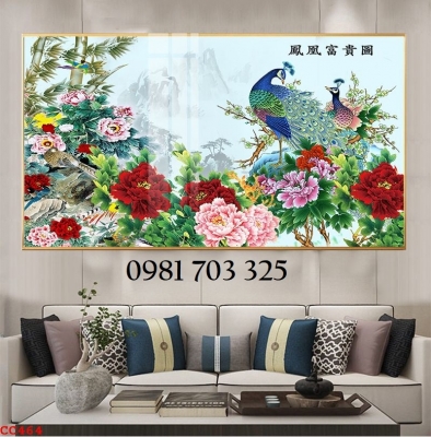 Tranh gạch 3d chim công sang trọng