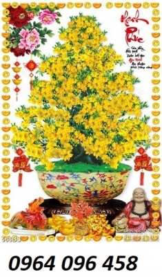 Tranh gạch 3d cây mai vàng - HJNB89