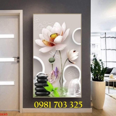Tranh hoa sen, tranh gạch men 3D