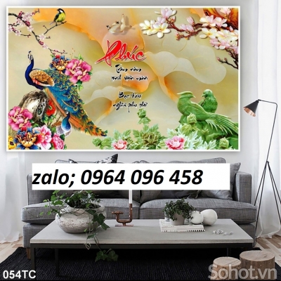 Tranh gạch 3d chim công - gạch tranh 3d chim công - FSCX4