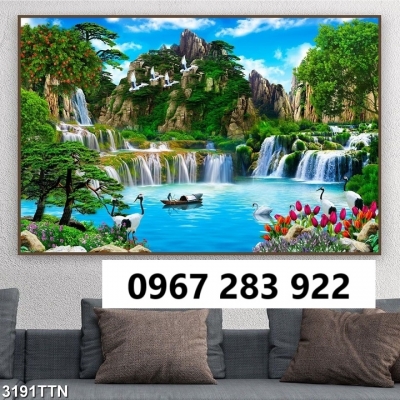Gạch tranh 3d thác nước đẹp