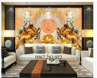 Gạch ốp tường 3D bát mã