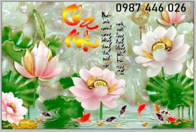 Tranh gạch hoa sen 3d