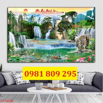 Tranh gạch 3d thác nước