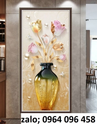 Tranh gạch 3d bình hoa - MCV388