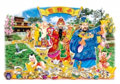 Tranh phúc lộc thọ - tranh gạch 3d - 7422SP