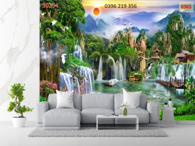 Tranh sơn thủy trang trí 3D