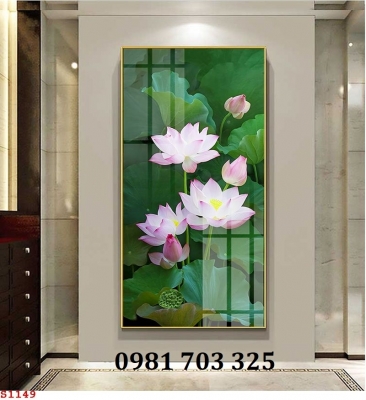 Tranh gạch 3d trang trí hoa sen