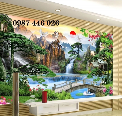 Gạch 3d tranh gạch thác nước HP283