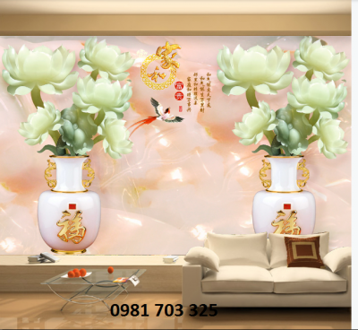 Tranh gạch 3D hoa mẫu đơn