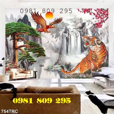 Gạch trang trí 3d hổ