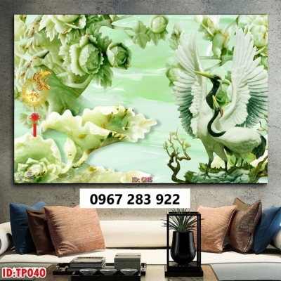 Tranh gạch 3d tùng hạc cao cấp
