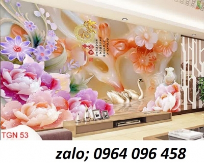 Tranh gạch 3d hoa ngọc hoa mẫu đơn - DCVV43