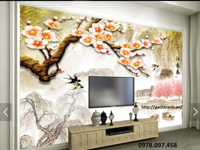 Tranh vườn hoa - tranh gạch