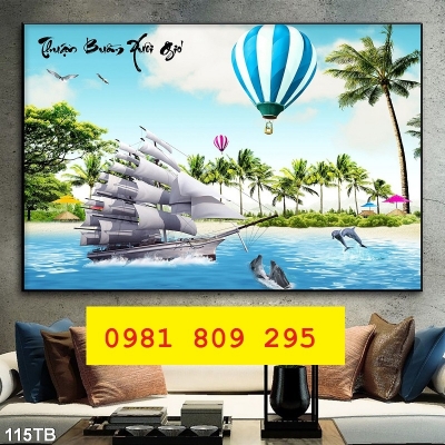 Gạch ốp tường phòng khách thuyền buồm