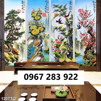 Gạch tranh đẹp tứ quý phong thủy